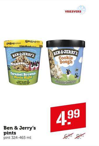 Coop Ben & Jerry's pints aanbieding