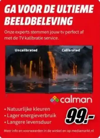 MediaMarkt TV kalibratie service. aanbieding