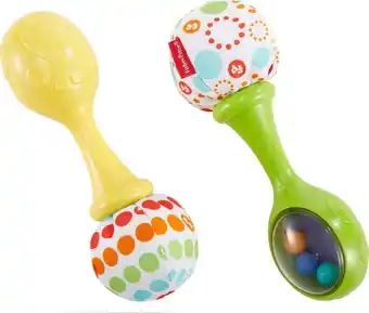 Amazon Fisher-price blt33 - rumba rammelaars met stoffen uiteinden, babyspeelgoed vanaf 3 maanden oud aanbieding