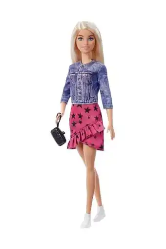 Amazon Barbie: grootse dromen in de grote stad barbie 'malibu' roberts pop (circa 29 cm, blond) met jasje, rok en accessoires, cadea aanbieding