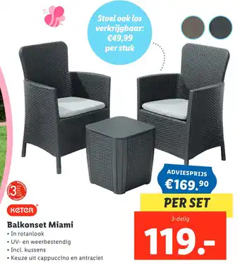 Lidl Balkonset Miami aanbieding