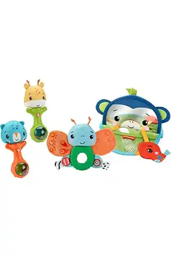 Amazon Fisher-price hallo zintuigen speelset, zorgvuldig samengestelde cadeauset met activiteitenspeeltjes voor baby's van 3 maanden aanbieding