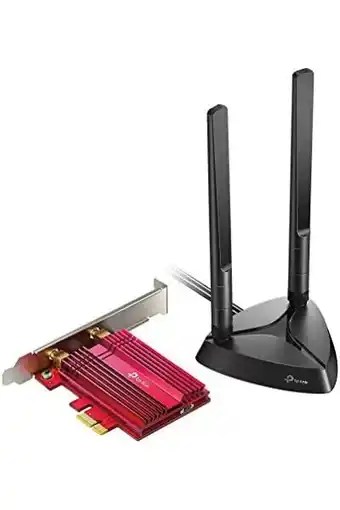 Amazon Tp-link wifi 6 ax3000 gaming pcie-netwerkkaart, bluetooth 5.0, high gain-antennes met verlengkabel en magneetvoet, mu-mimo, o aanbieding