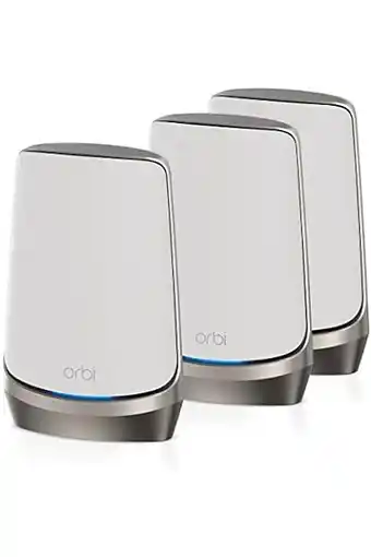 Amazon Netgear orbi quad-band wifi 6e mesh-systeem (rbke963) - router met 2 satellietextenders | dekking tot 600 m2, 200 apparaten | aanbieding