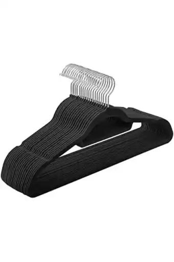 Amazon Songmics kleerhangers, fluweel, 20 stuks, 0,6 cm dik, kledinghanger, jashanger met antislip oppervlak, twee inkepingen, 360° aanbieding