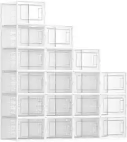 Amazon Songmics schoenendozen, opbergdozen voor schoenen, schoenenorganizer, kunststof dozen, opvouwbaar en stapelbaar, voor schoene aanbieding