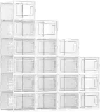 Amazon Songmics schoenendozen, opbergdozen voor schoenen, schoenenorganizer, kunststof dozen, opvouwbaar en stapelbaar, voor schoene aanbieding