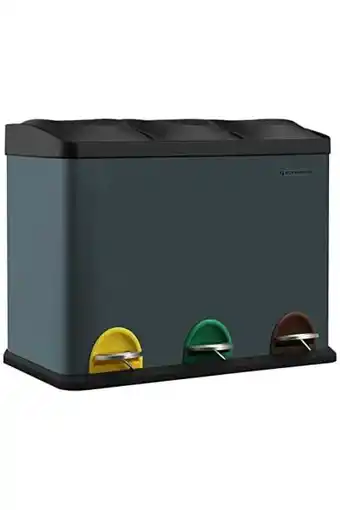 Amazon Songmics afvalbak voor de keuken, afvalbak, 45 liter, afvalbak met binnenbak, afvalscheidingssysteem, pedaalemmer van roestvr aanbieding