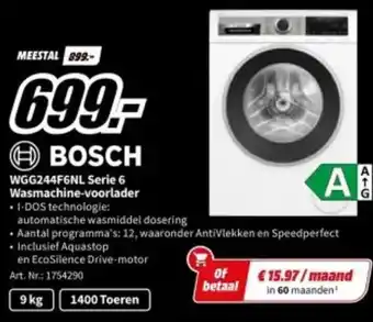 MediaMarkt BOSCH WGG244F6NL Serie 6 Wasmachine-voorlader aanbieding