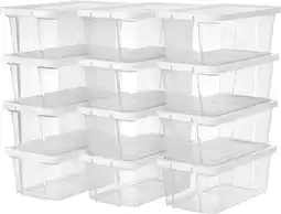 Amazon Songmics lsp12wt schoenendozen, 12-delige set, opbergdozen, schoenenopslag, transparant, met deksel, kunststof, voor schoenen aanbieding