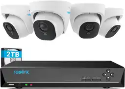 Amazon Reolink 4k poe h.265 cctv camera systeem, 4x 8mp persoon/voertuig opsporing smart wired buiten poe ip camera's met 8ch nvr me aanbieding