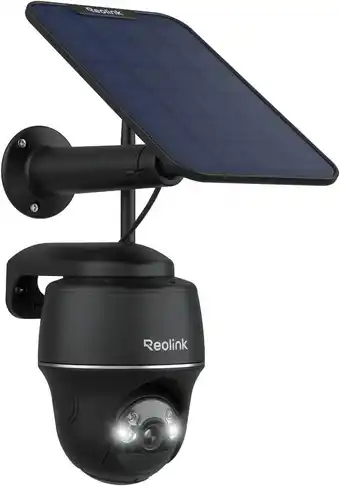 Amazon Reolink 2k 4mp solar outdoor camera 355°/140° kantel batterij ip-camera met persoon/voertuigdetectie, 2.4/5ghz wifi, pir-sens aanbieding