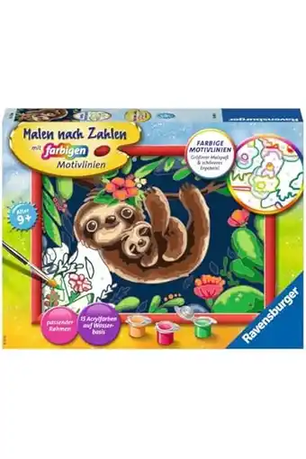 Amazon Ravensburger malen nach zahlen 28698 - niedliche faultiere – kinder ab 9 jahren aanbieding