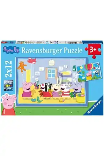 Amazon Ravensburger kinderpuzzle 05574 - peppas abenteuer - 2x12 teile peppa pig puzzle für kinder ab 3 jahren: peppa pig puzzle für aanbieding