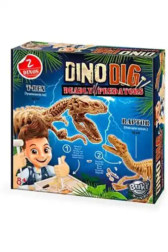 Amazon Buki 2139 - dino dig - tyrannosaurus en velociraptor aanbieding