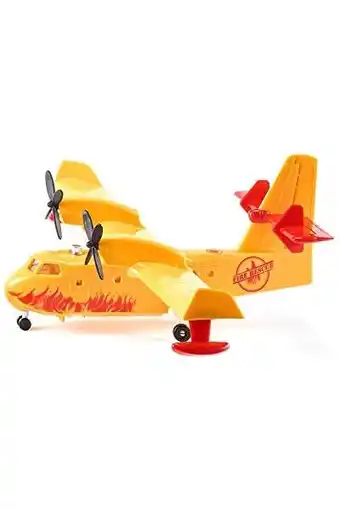 Amazon Siku 1793, fire-fighting airplane, incl. 1 tree and 2 imitation flames, metal/plastic, yellow, can be filled with water aanbieding