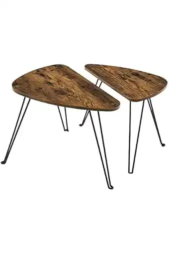 Amazon Vasagle set van 2 bijzettafels, uittrektafels, salontafels, voor woonkamer, eetkamer, slaapkamer, industriële stijl, rustiek aanbieding