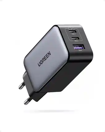 Amazon Ugreen nexode 65w usb c-oplader usb c charger 3-poorts gan pd lader pps compatibel met macbook pro/air, iphone 15 pro max, 15 aanbieding