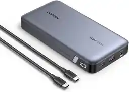 Amazon Ugreen 140w power bank 145w max 25000mah externe batterij met 3 poorten usb c powerbank met digitaal display, compatibel met aanbieding