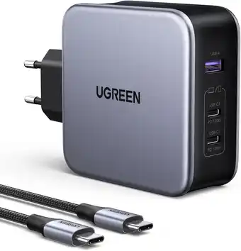 Amazon Ugreen nexode 140w usb c charger pd 3.1 usb c voeding gan 3 poorts pd oplader compatibel met macbook pro/air, dell xps, iphon aanbieding