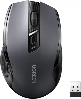 Amazon Ugreen ergonomische draadloze muis met usb ontvanger 2.4 ghz silent click usb muis 4000 dpi verstelbaar compatibel met pc,tab aanbieding