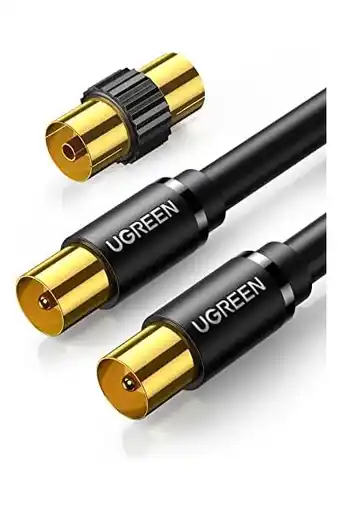 Amazon Ugreen tv antenne kabel male naar male tv coax kabel met female naar female adapter compatibel met kabel tv antenne satelliet aanbieding