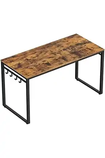 Amazon Vasagle bureau, computerbureau, kantoortafel met 8 haken, 120 x 60 x 75 cm, studeerkamer, thuiskantoor, kantoor, eenvoudige m aanbieding