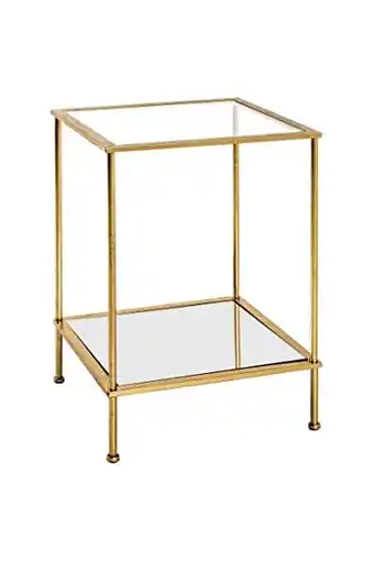 Amazon Haku möbel bijzettafel, spiegelglas, veiligheidsglas, goud, 39 x 39 x 55 cm aanbieding