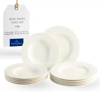 Amazon Vivo - villeroy & boch group - basic white, 12-dlg. tafelservies, premium porselein, geschikt voor de vaatwasser, wit aanbieding