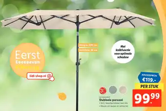 Lidl Dubbele parasol aanbieding