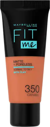 Amazon Maybelline new york - fit me matte + poreless foundation - 350 caramel - medium dekkende foundation aanbieding
