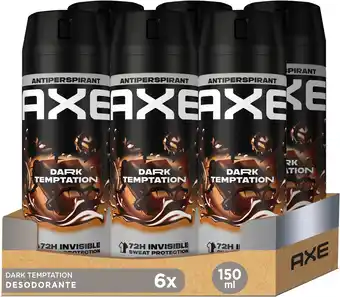 Amazon Axe deodorant anti-transpirant dark temptation - 6 x 150ml aanbieding