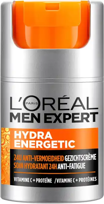 Amazon L'oréal paris men expert hydra energetic anti-fatigue moisturiser, met eiwitten en vitamine c - 50 ml, verpakking kan variëre aanbieding