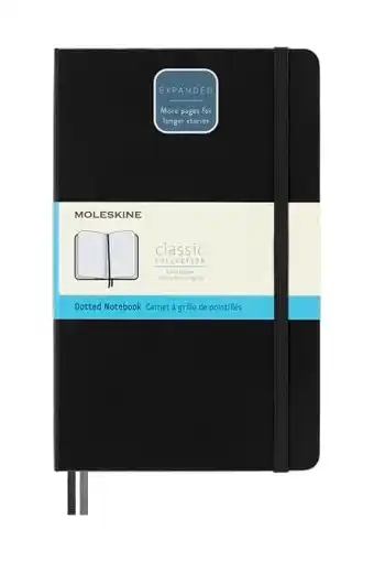 Amazon Moleskine - classic expanded dotted paper notebook - hard cover and elastic closure journal - color black - size large 13 x 2 aanbieding