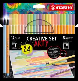 Amazon Stabilo arty creative set- pen 68 en point 88 - etui met 24 stuks aanbieding