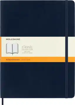 Amazon Moleskine - klassiek ruled paper notebook - soft cover en elastische sluiting journal - kleur sapphire blue - formaat extra l aanbieding