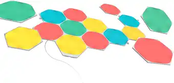 Amazon Nanoleaf shapes hexagon starter kit, 15 smart light panels led rgbw - modular wi-fi colour changing wall lights, works with a aanbieding
