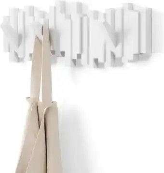 Amazon Umbra sticks wandkapstok met 5 haken, wit aanbieding