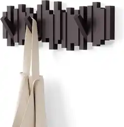 Amazon Umbra sticks wandkapstok met 5 haken, espresso aanbieding