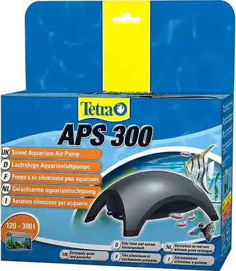 Amazon Tetra 143180 aps 300 aquariumluchtpomp - stille membraanpomp voor aquaria van 120-300 l, zwart aanbieding