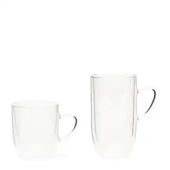 Douglas Riviera maison riviera maison - dubbelwandige thee en koffie glazen 2-delig - with love double wall glass - 345ml en 400ml aanbieding