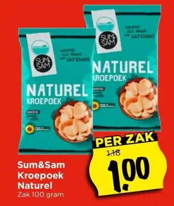 Vomar Voordeelmarkt Sum&Sam Kroepoek Naturel Zak 100 gram aanbieding