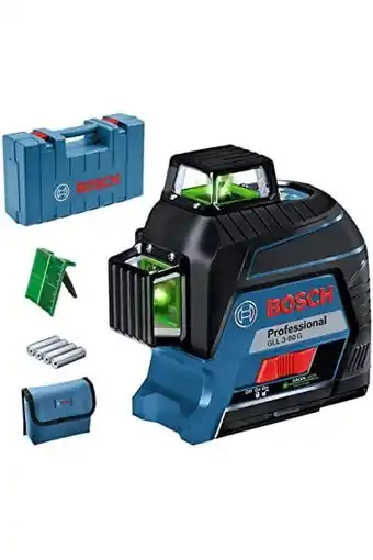 Amazon Bosch professional bouwlaser gll 3-80 g (groene laser, binnenafwerking, werkbereik: 30 m, 4x batterij, aa, in transportkoffer aanbieding