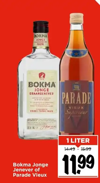 Vomar Voordeelmarkt Bokma Jonge Jenever of Parade Vieux aanbieding