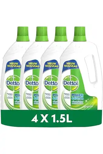 Amazon Dettol - power en fresh allesreiniger original 4 x 1,5 liter grootverpakking aanbieding