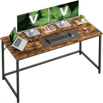 Amazon Vasagle bureau, computer bureau, 140 x 60 x 75 cm, eenvoudige constructie, industriële vormgeving, vintage bruin-zwart lwd043 aanbieding