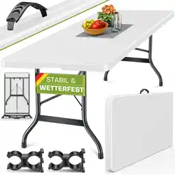 Amazon Tillvex tuintafel, inklapbaar, kunststof, 180 x 75 cm, buffettafel met draaggreep, klaptafel voor tuin, terras en balkon, cam aanbieding