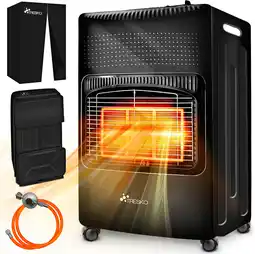 Amazon Tresko gasverwarming, 4200 watt, incl. gasdrukregelaar, gasslang + afdekking, gaskachel, gaskachel met 3 standen, infrarood g aanbieding