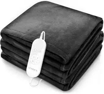 Amazon Sinnlein warmtedeken van pluche 200 x 180 cm antraciet gecertificeerd door tüv süd gs | elektrische deken met automatische ui aanbieding