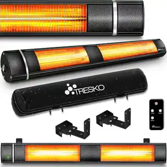 Amazon Tresko infrarood warmtestraler, 3000 w, met afstandsbediening, elektrische warmtestraler, terras, met 3 warmtestanden, terras aanbieding